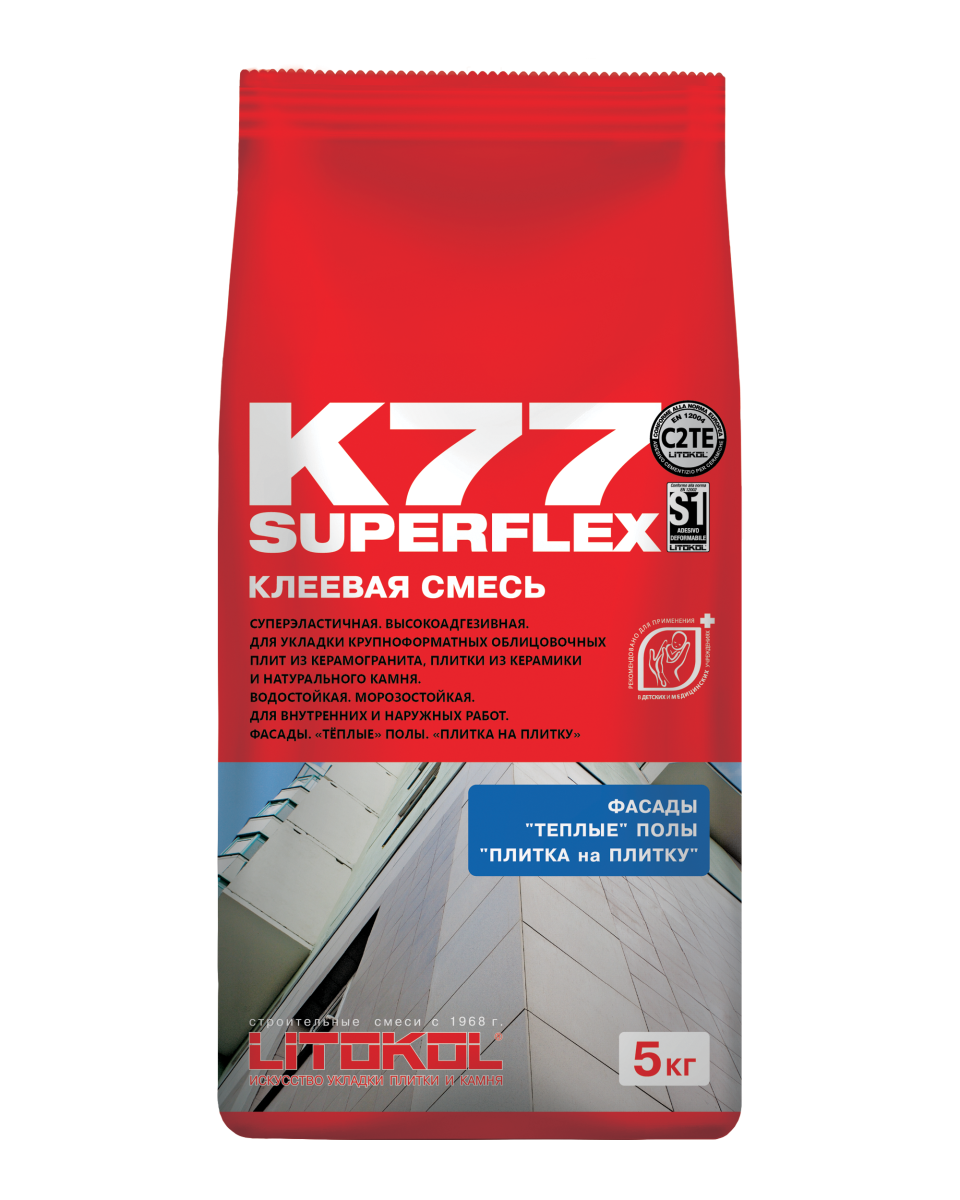 Купить SUPERFLEX K77 серый-клеевая смесь 5kg bag в Санкт-Петербурге #2