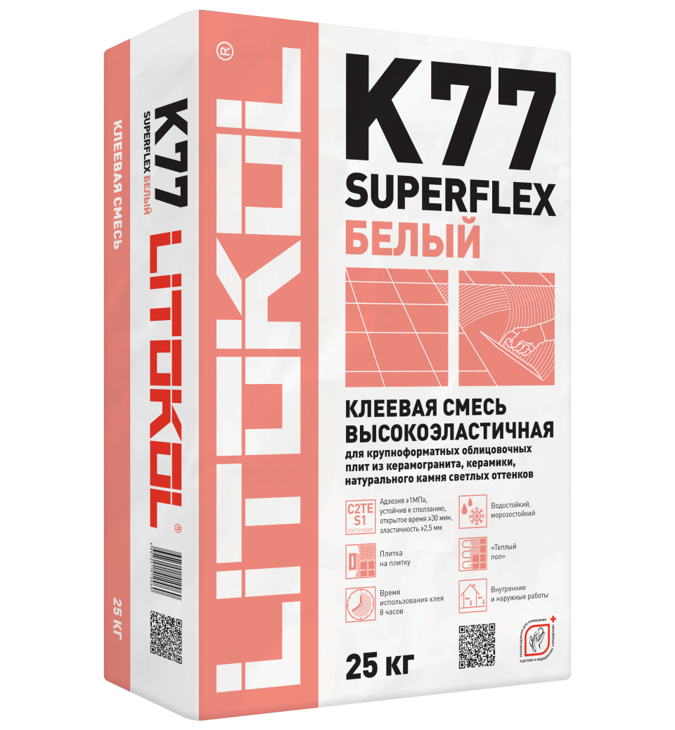 Купить SuperFlex K77 белый-клеевая смесь 25kg bag в Санкт-Петербурге #2