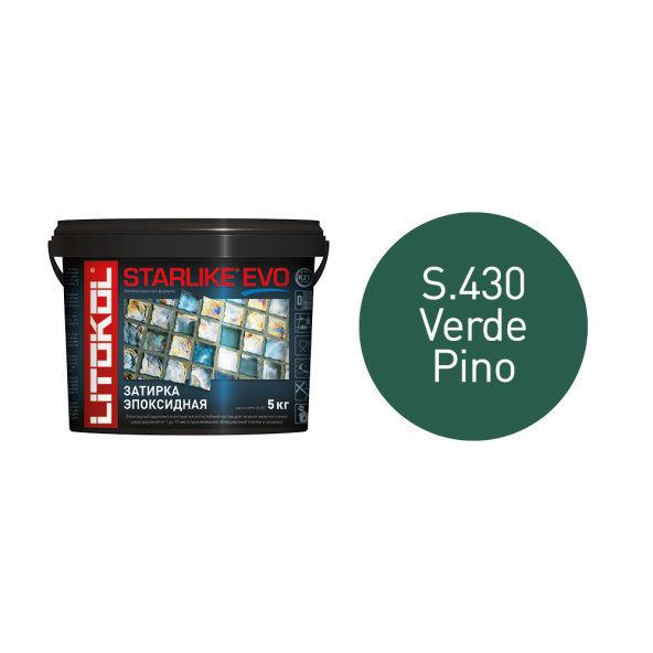 Купить STARLIKE EVO S.430 VERDE PINO затир.смесь (5kg bucket) в Белгороде-1