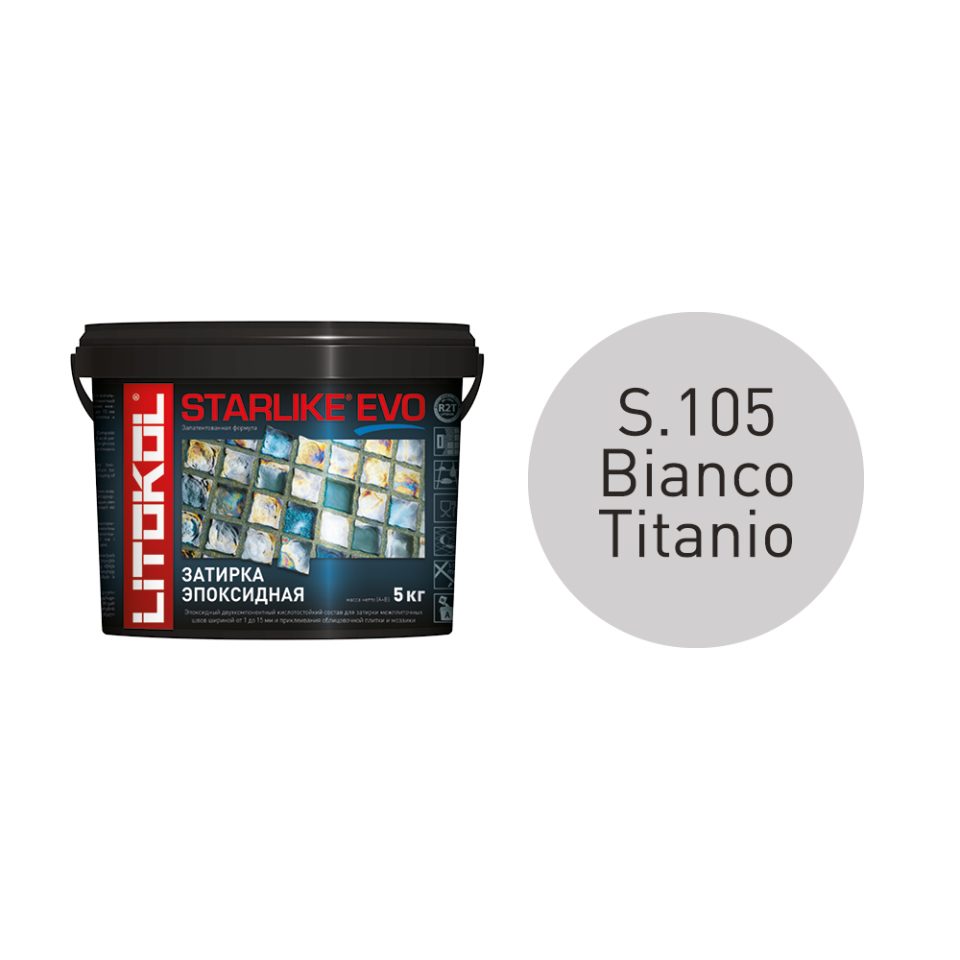 Купить STARLIKE EVO S.105 BIANCO TITANIO затир.смесь (5kg bucket) в Санкт-Петербурге #2