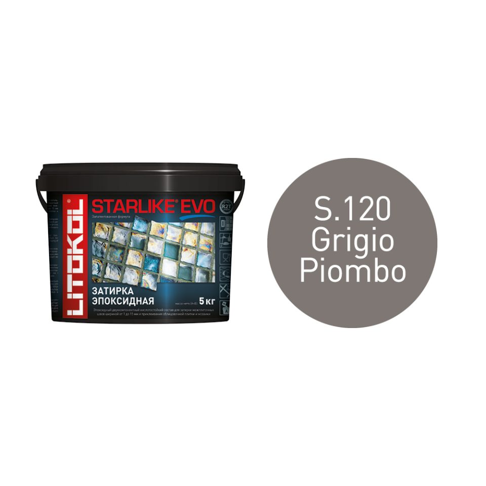 Купить STARLIKE EVO S.120 GRIGIO PIOMBO затир.смесь (5kg bucket) в Санкт-Петербурге #2