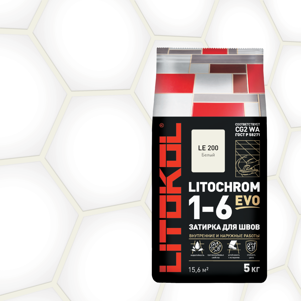 Купить LITOCHROM 1-6 EVO LE 200 белый 5kg Al.bag в Санкт-Петербурге