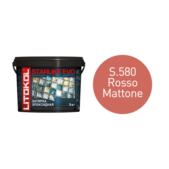 Купить STARLIKE EVO S.580 ROSSO MATTONE затир.смесь (5kg bucket) в-1
